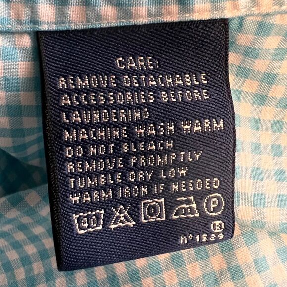 Ralph Lauren Size 2 Sport Super Slim Fit Shirt Blue White Gingham Button Front - Picture 8 of 8